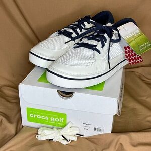 CROCS Golf sneakers White and Navy Lace-Up Sneakers New with box